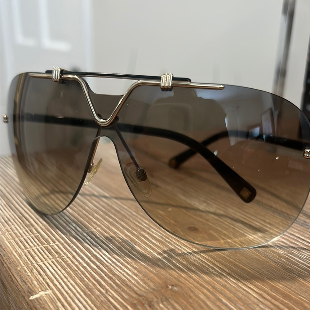 Dior Gold Frame Sunglasses with Black Gradient Lenses